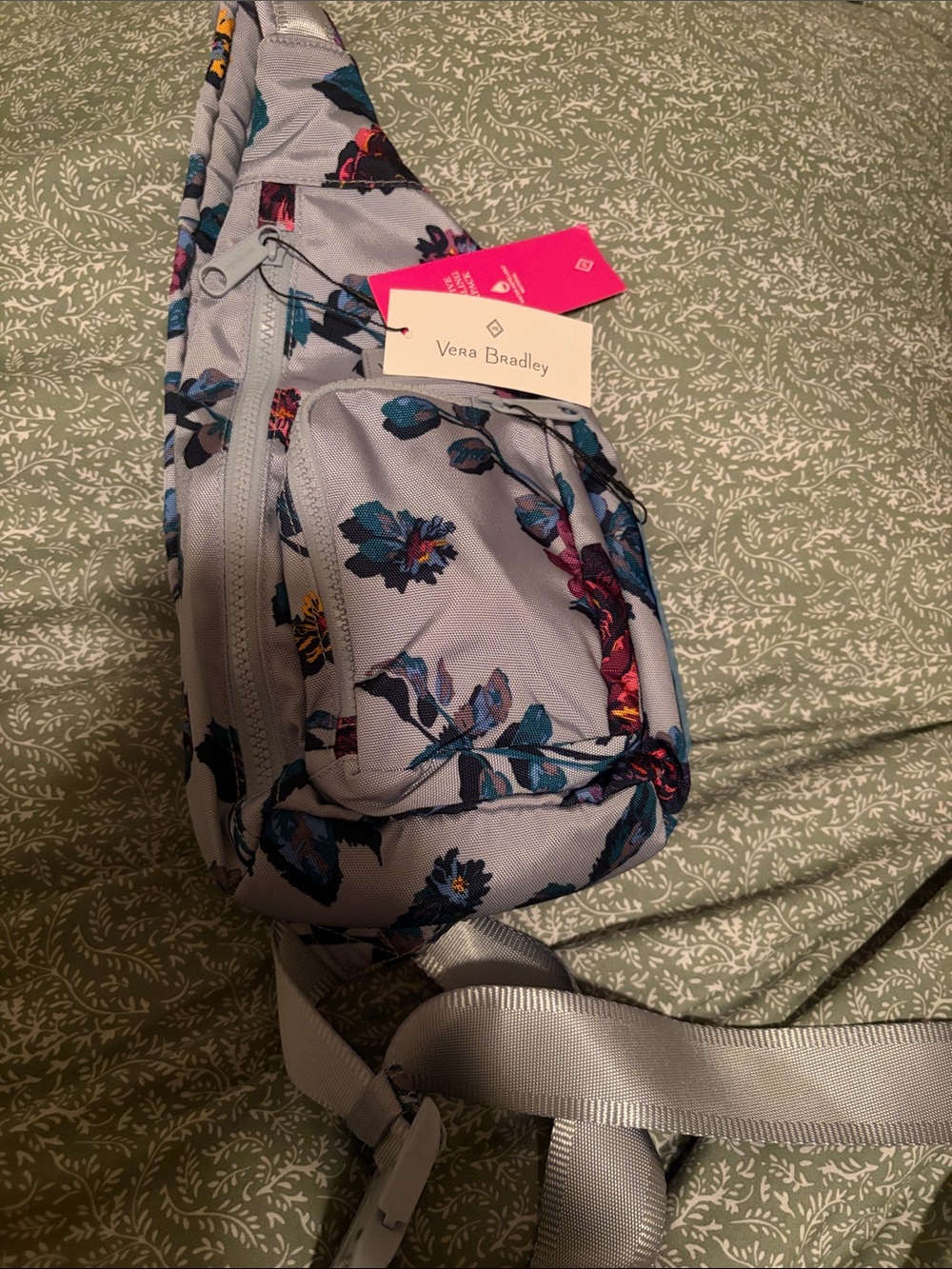Vera Bradley Light Gray Floral Crossbody Sling